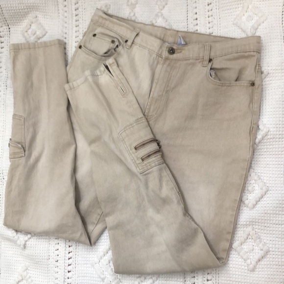 DG2 by Diana Gilman Full Length High Rise Skinny Cargo Moto Jeans size 16 - Picture 1 of 9